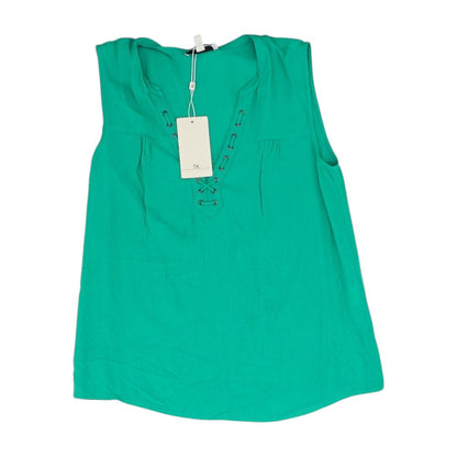 Green Solid Sleeveless Blouse