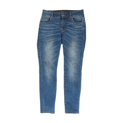 Blue Solid Low Rise Skinny Leg Jeans