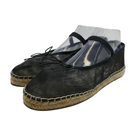 Black Kayla Mesh Espadrille Ballet Flats