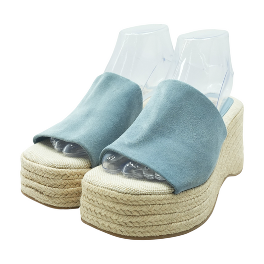 Blue Wedged Sandals