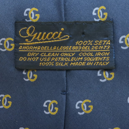 Vintage Navy Print Neck Tie
