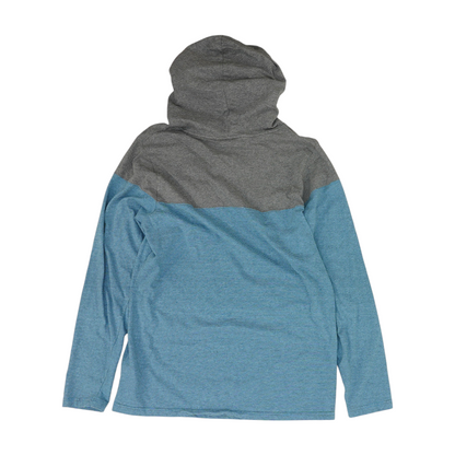 Blue Color Block Hoodie Pullover