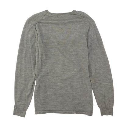 Gray Solid Pullover Sweater