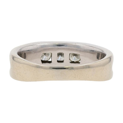 1/3 Ct 14K White Gold Three Diamond Arched Band