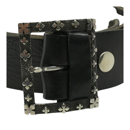 Leather Belt with Ornate Buckle