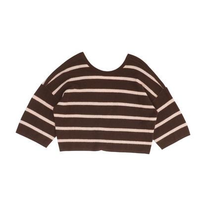 Brown Striped Pullover Sweater