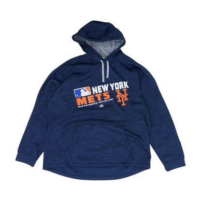 Navy New York Mets Solid Hoodie Pullover