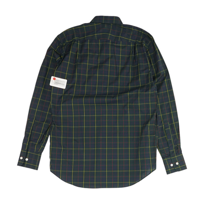 Green Plaid Long Sleeve Button Down