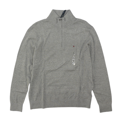 Gray Solid 1/4 Zip Pullover
