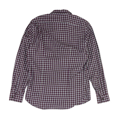 Maroon Plaid Long Sleeve Button Down
