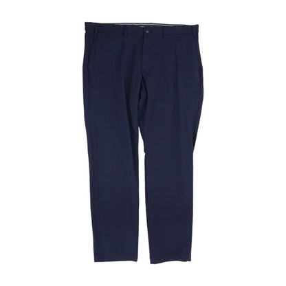 Navy Solid Casual Pants