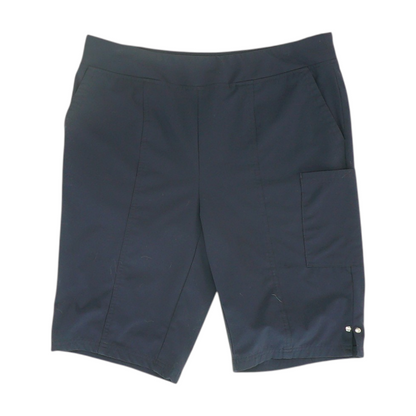 Navy Solid Casual Shorts