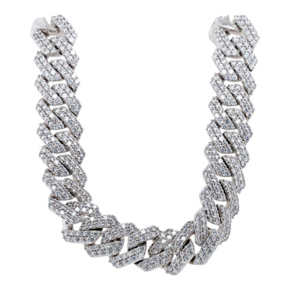 Silver Tone Sparkly Link Chain Necklace