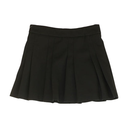 Black Solid Midi Skirt