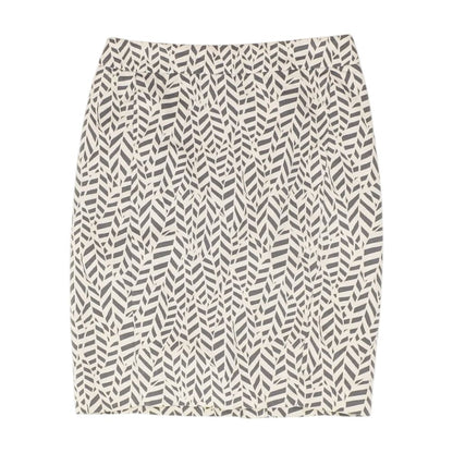 Beige Geometric Midi Skirt