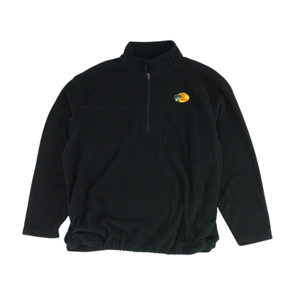 Black Solid Fleece Pullover