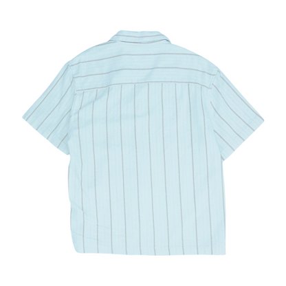 Ivory Striped Short Sleeve Button Down