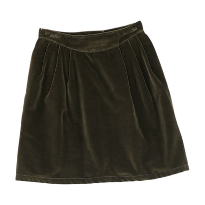 Brown Solid Mini Skirt