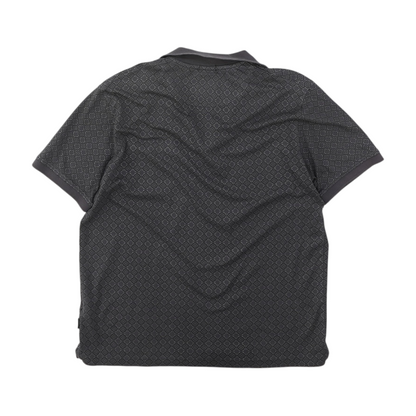 Gray Print Short Sleeve Polo