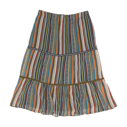 Multi Striped Midi Skirt