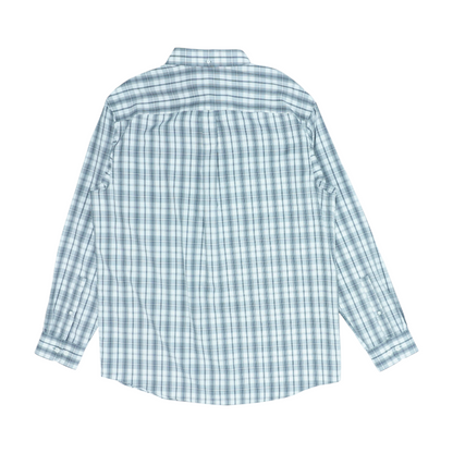 Gray Tall Plaid Long Sleeve Button Down