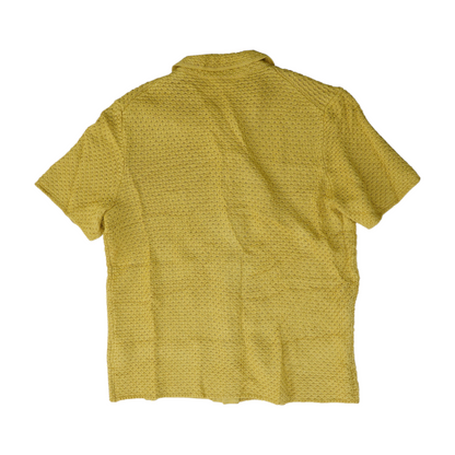 Mustard Tall Solid Short Sleeve Button Down