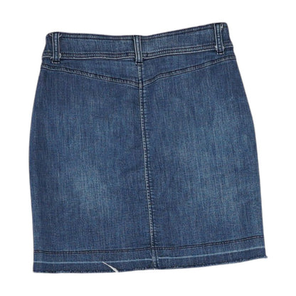 Blue Solid Mini Skirt
