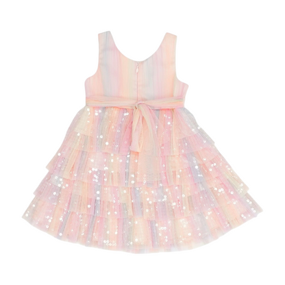 Pink Striped Formal Dress