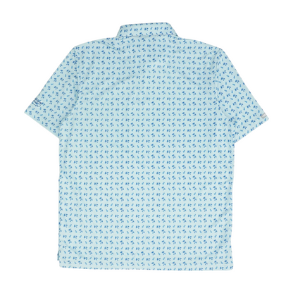 Blue Graphic Short Sleeve Polo