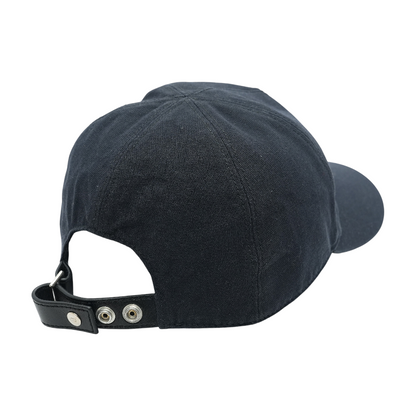 Black Embroidered Logo Canvas Ballcap