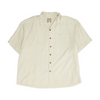 Beige Solid Short Sleeve Button Down