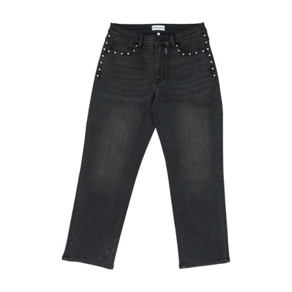 Black Mid Rise Regular Jeans