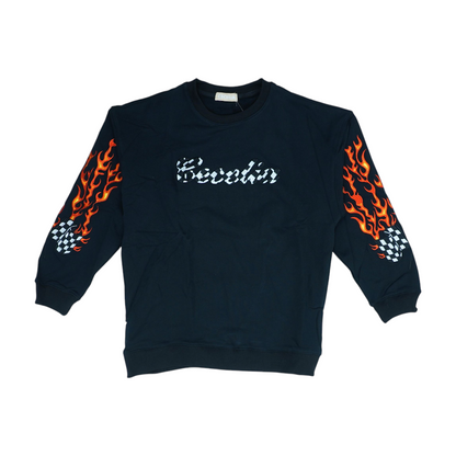 Black Solid Sweatshirt Pullover