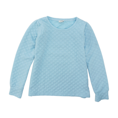 Blue Solid Sweatshirt Pullover