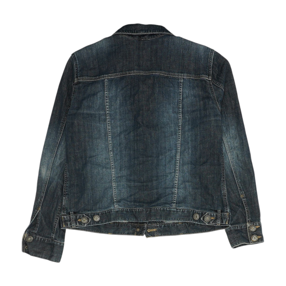 Blue Solid Denim Jacket
