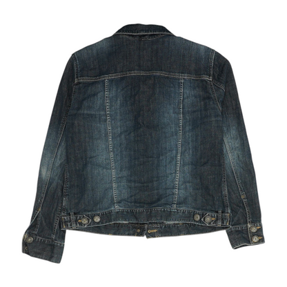 Blue Solid Denim Jacket