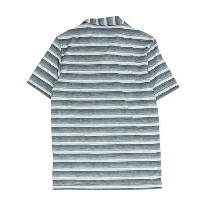 Blue Striped Short Sleeve Polo