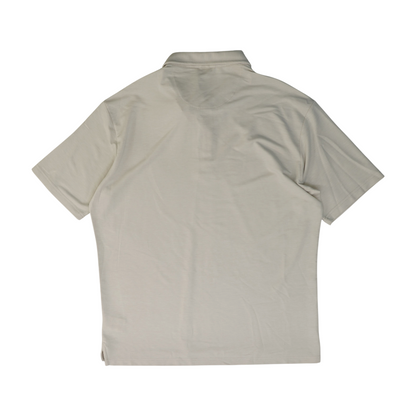 Beige Solid Short Sleeve Polo