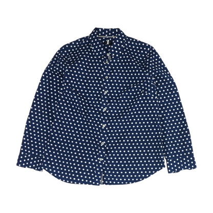 Navy Polka Dot Button Down