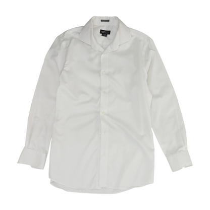White Solid Long Sleeve Button Down