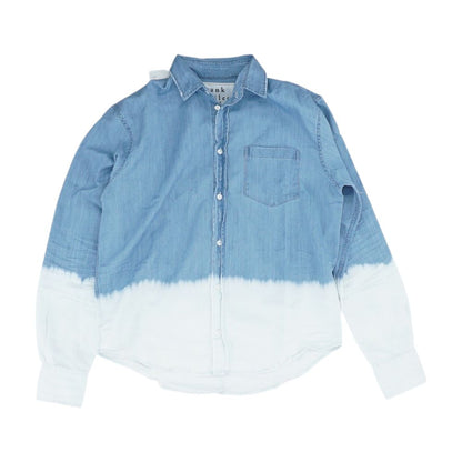 Blue Color Block Button Down
