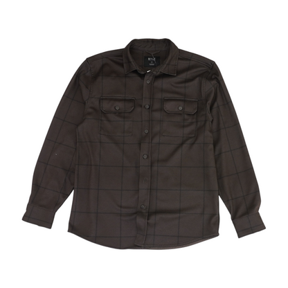 Brown Check Long Sleeve Button Down