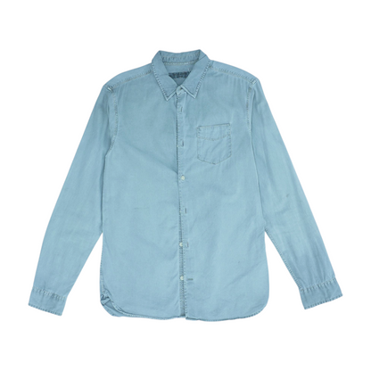Gray Solid Long Sleeve Button Down