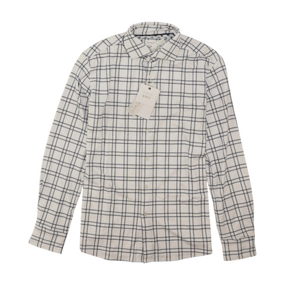 White Plaid Long Sleeve Button Down