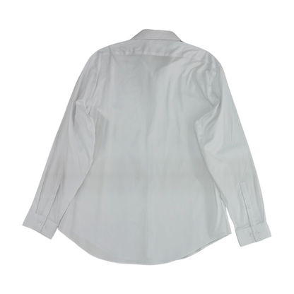 White Solid Long Sleeve Button Down