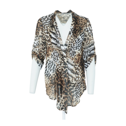 Beige Animal Print Cardigan