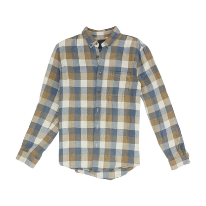 Tan Check Flannel Button Down