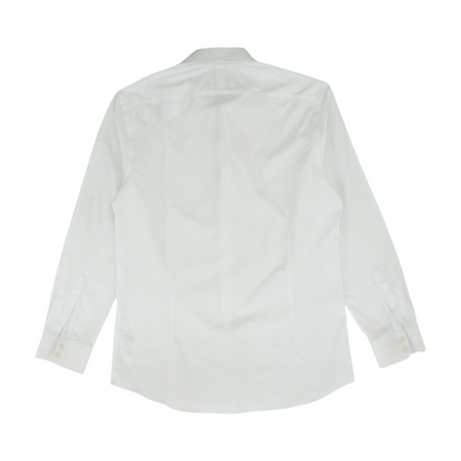 White Solid Long Sleeve Button Down