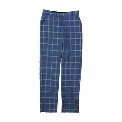 Blue Check Regular Pants