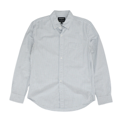 White Check Long Sleeve Button Down